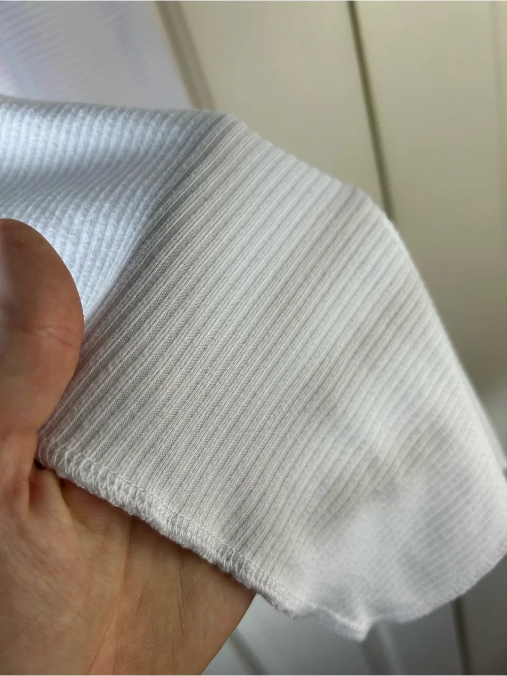Le Petit Solid White Baby Blanket Stretchy Swaddle Ribbed Stripes Thin
